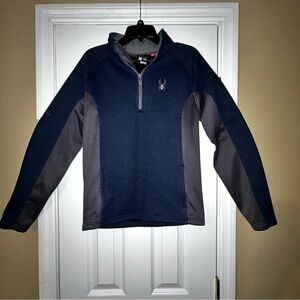 Spyder Blue and Gray Quarter-Zip Pullover Size Small